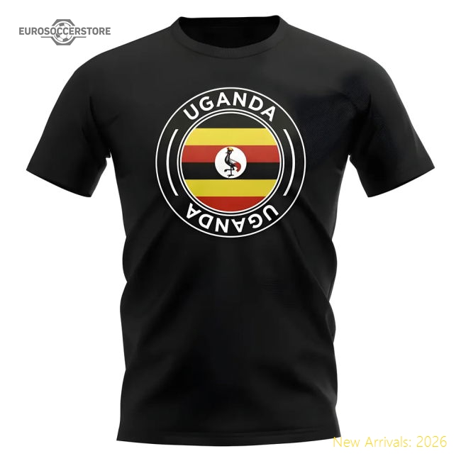 Uganda Football Badge T-shirt (black) - Great Value - Match Quality