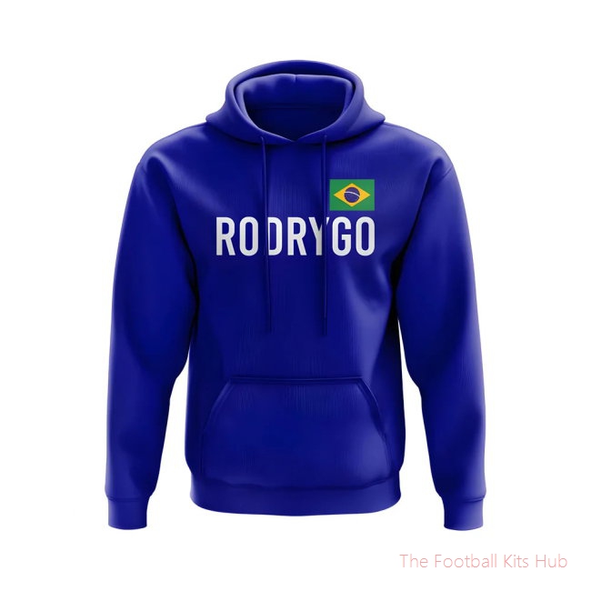 Men Rodrygo Brazil Name Hoody (Blue)