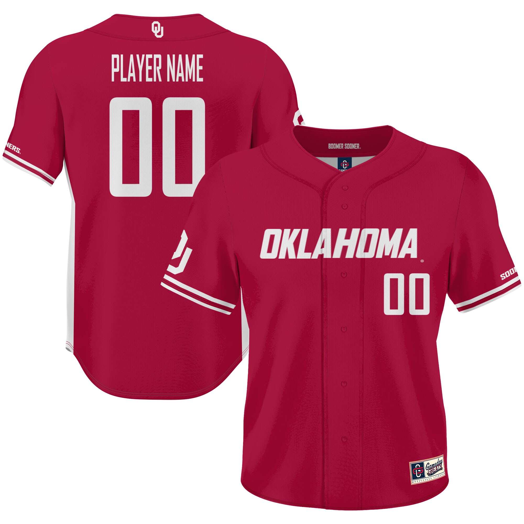[DDG] Oklahoma Sooners GameDay Greats Youth NIL Pick-A-Player Lightweight Baseball Jersey - Crimson
