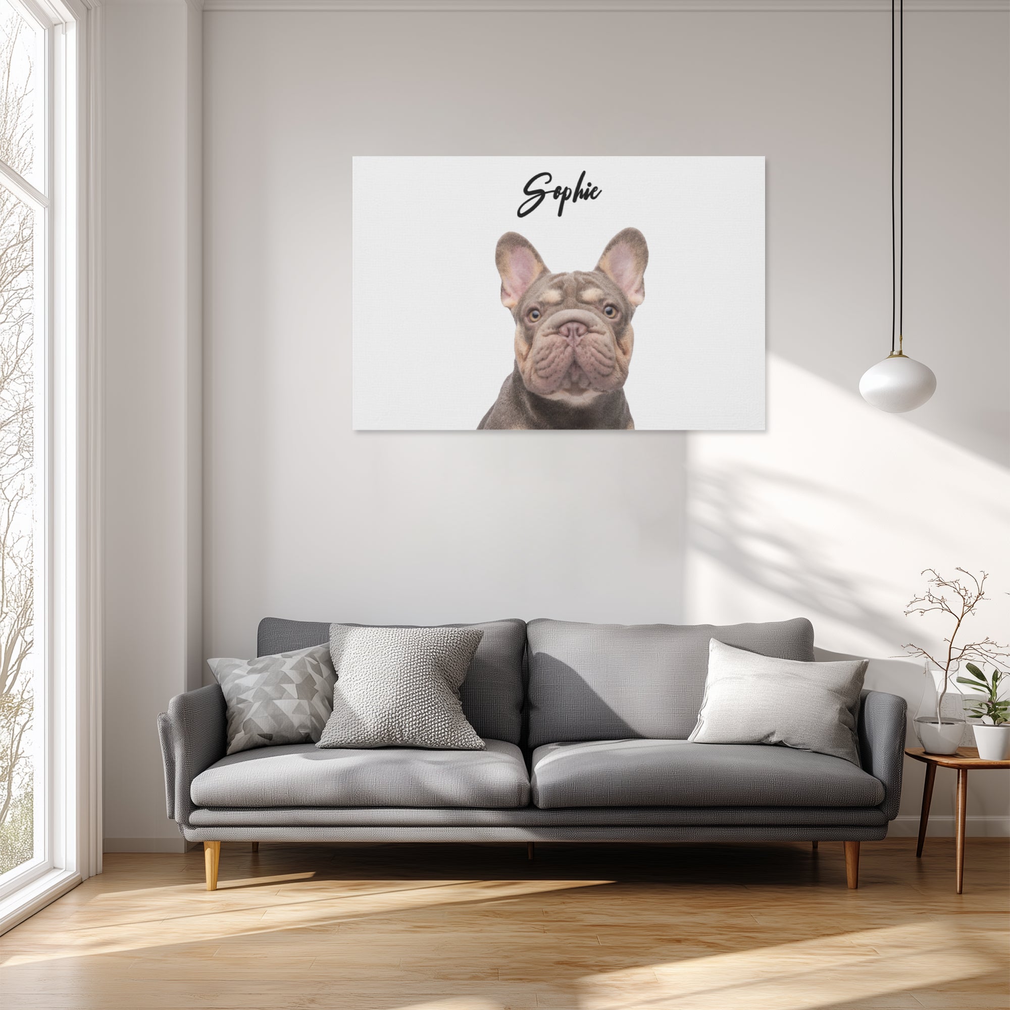 French Bulldog Khloe Personalized Adorable Frenchie Canvas Wall Art Durable Dog Item