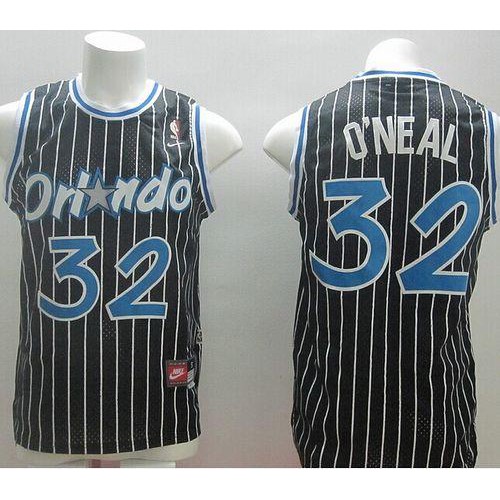 Nike Orlando Magic #32 Shaquille ONeal Black Throwback Stitched NBA Jersey Mens