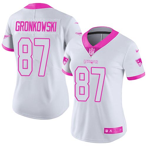 NFL NE Patriots #87 Rob Gronkowski White Limited Jersey - Authentic...