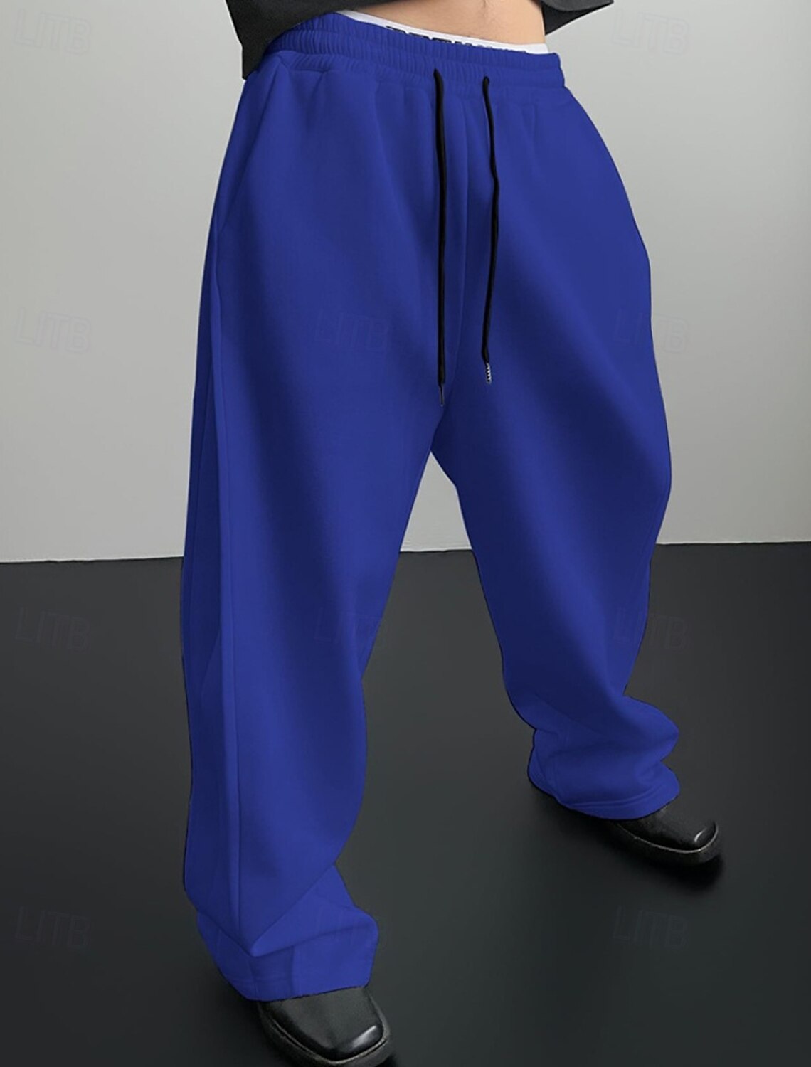 Men's Sweatpants Trousers Straight Leg Drawstring Pocket Elastic Wa #3