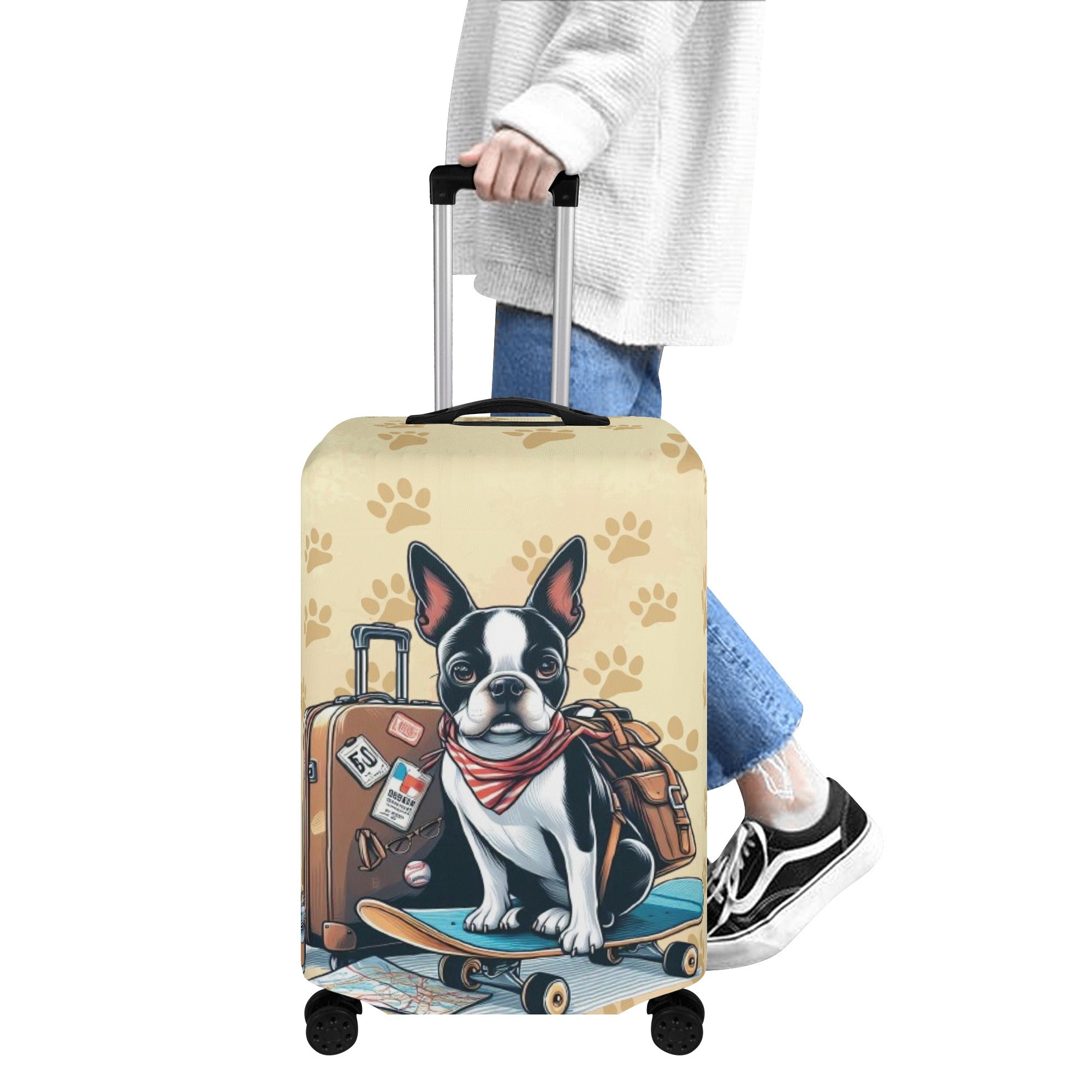 Birdie - Premium Luggage Cover For Boston Terrier Lovers Pet Gear