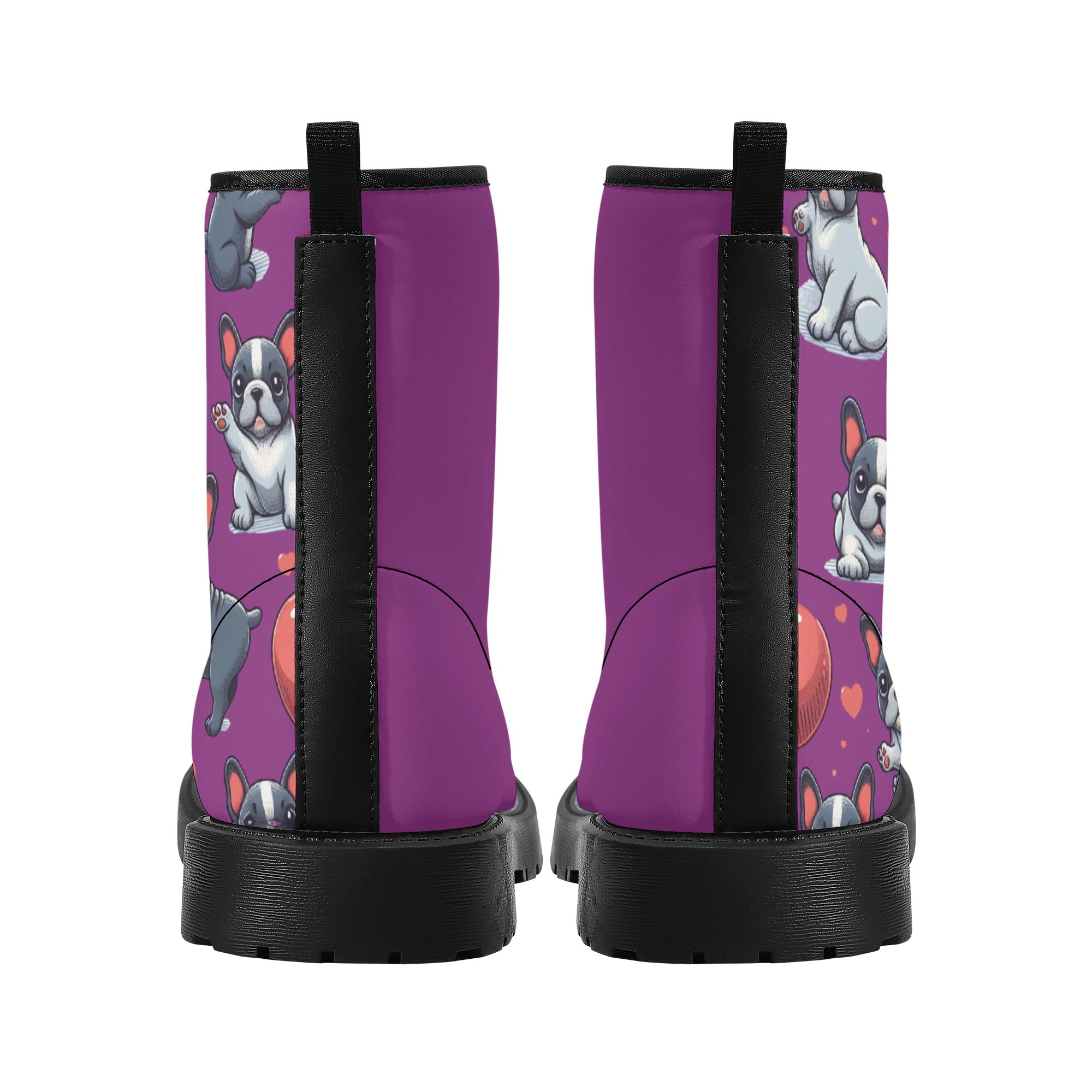 Winnie - French Bulldog Themed Leather Boots For Frenchie Fans