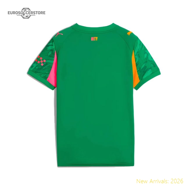 Performance 2025-2026 Man City Goalkeeper Away Shirt Green - Kids