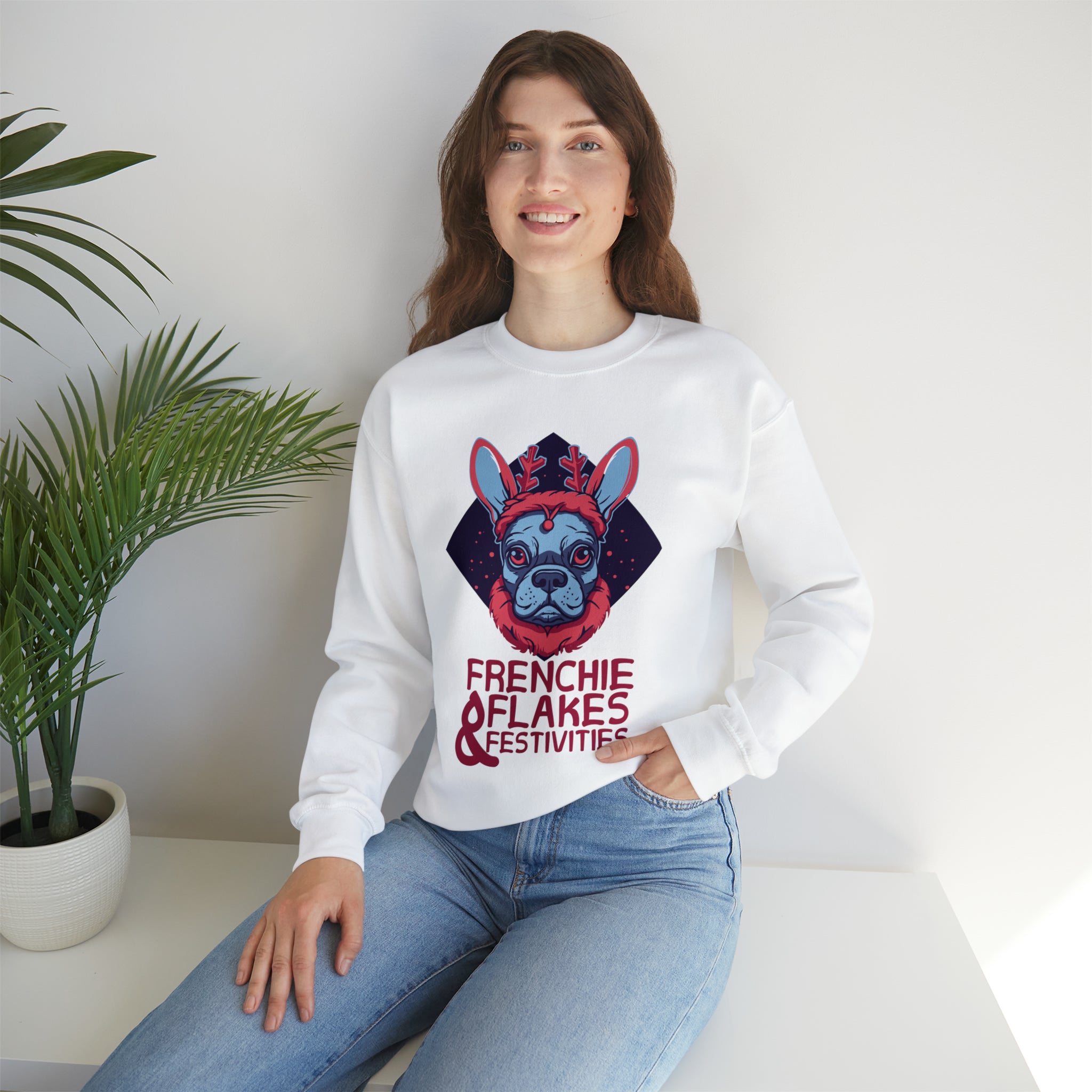 Lifestyle-Driven Frenchie Festivities Sweater - Unisex Sweatshirt for...