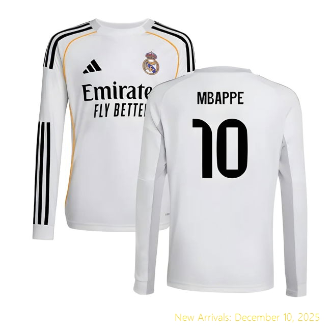 2025-2026 Real Madrid Home Shirt - High Quality Match Day (Mbappe 10)...
