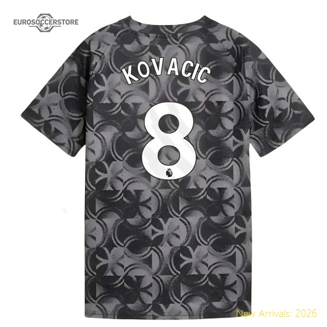 2025-2026 Man City Warm Up Jersey (Black) - Kids (Kovacic 8)