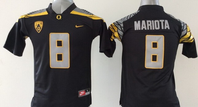 Men's None Marcus Mariota #8 premium Black 2014 game jersey Jersey