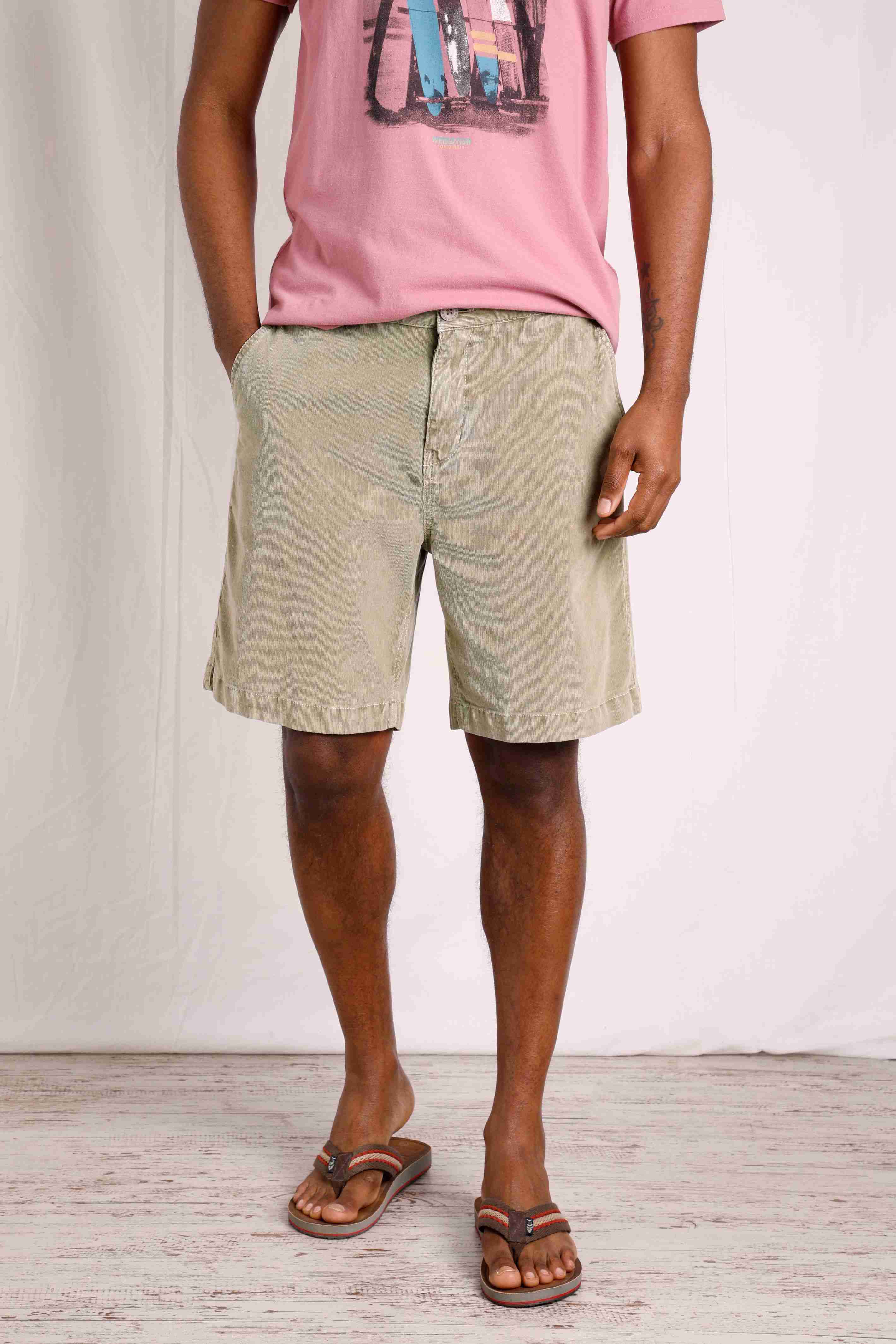 Munro Cord Shorts Taupe Grey
