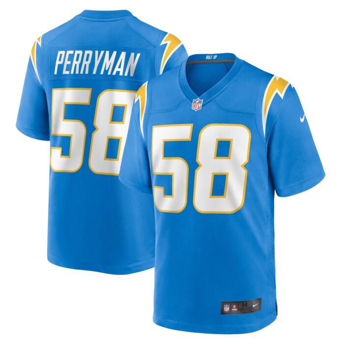 None Men's LA Chargers Energetic Game-Ready Jersey Football Apparel