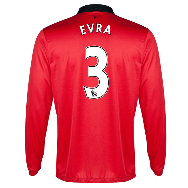 Breathable Man Utd 13-14 Manchester United 3 Evra Home Long Sleeve