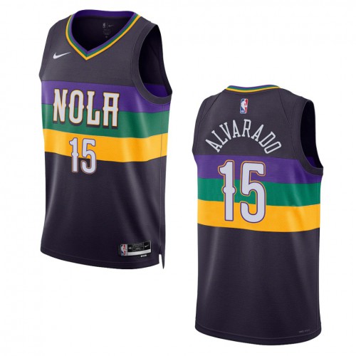 Purple Nike Orleans Pelicans #15 Pelicans Jersey - Durable Fabric