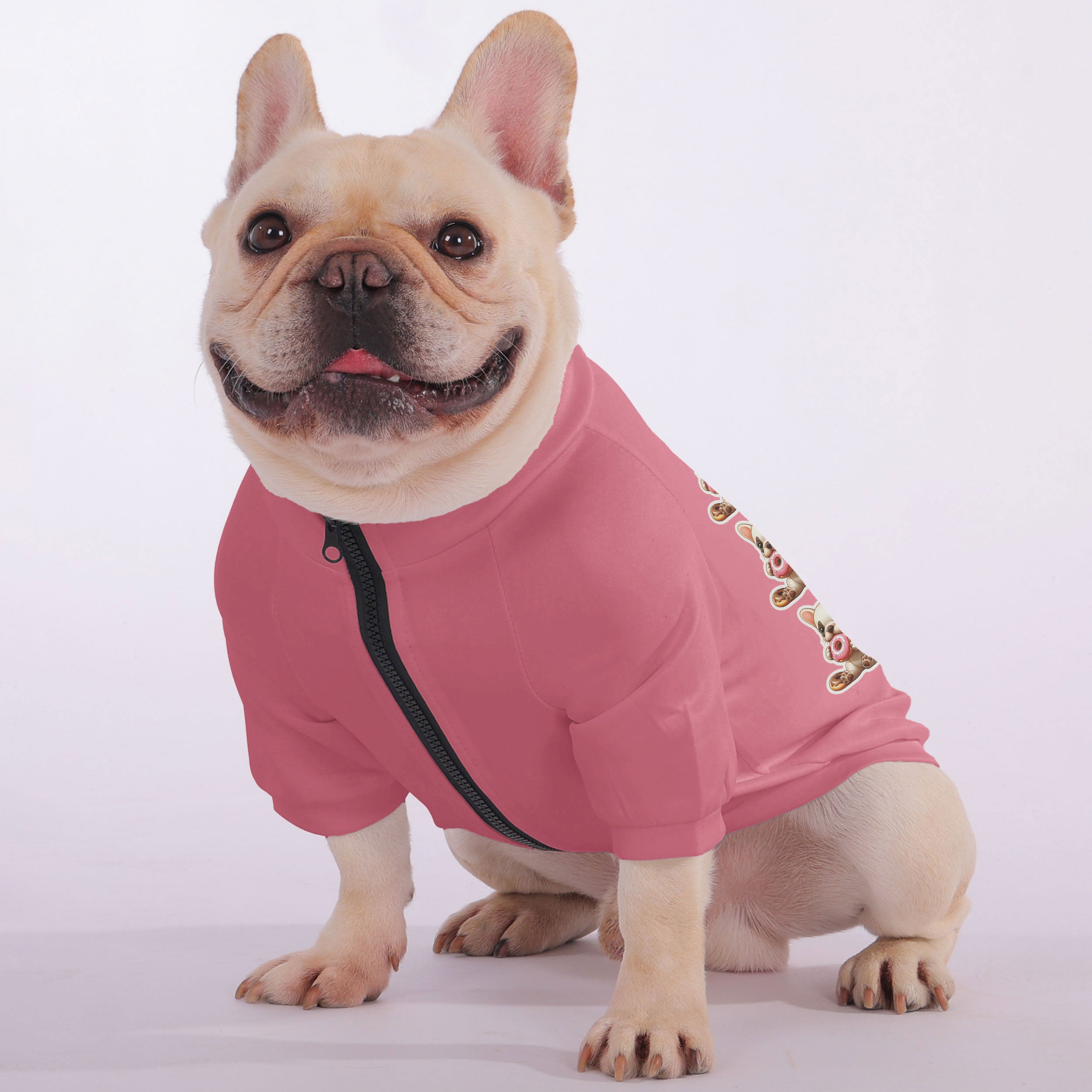 Frenchie-Fan Curcio - Snuggly Zip-up Sweatshirt For French Bulldogs f...