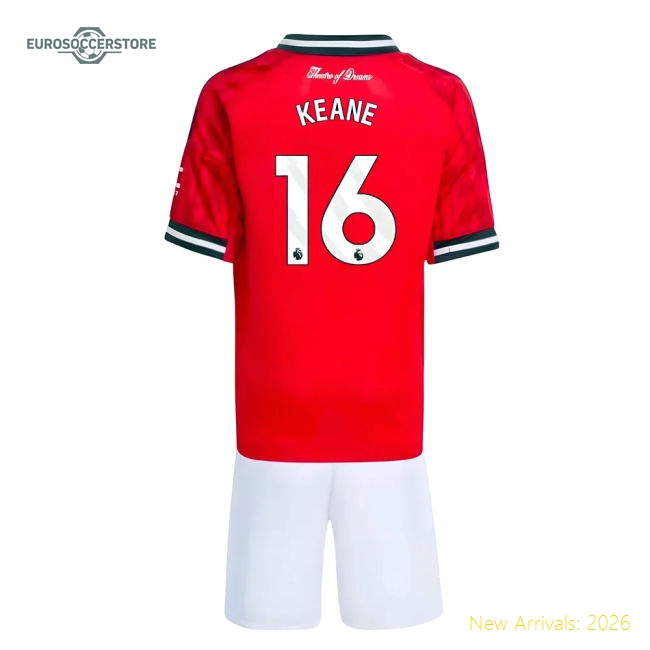 Child-friendly Man Utd Mini Keane Jersey 2025-2026 Breathable