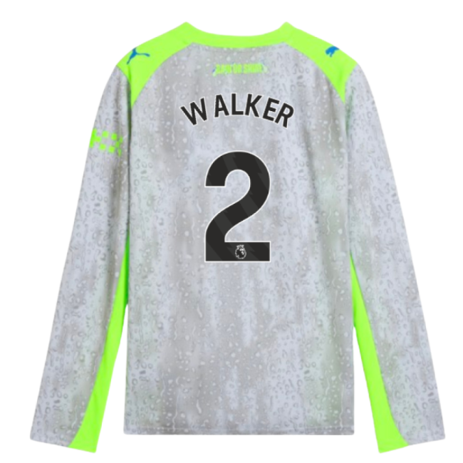 2025-2026 Man City Long Sleeve Third Shirt (Kids) (Walker 2) (Match...