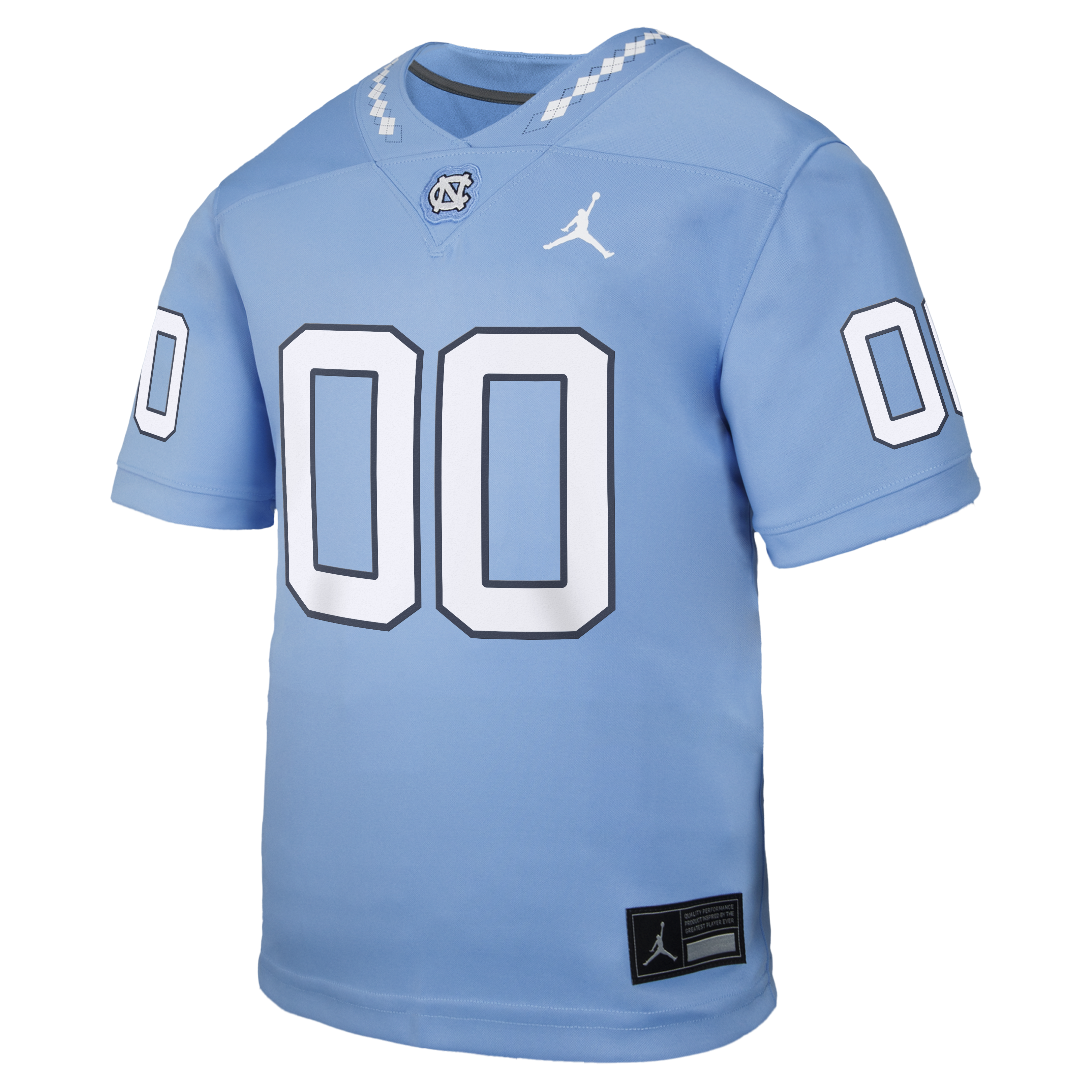 [NJP] North Carolina Tar Heels Youth Replica Custom Football Jersey - Carolina Blue