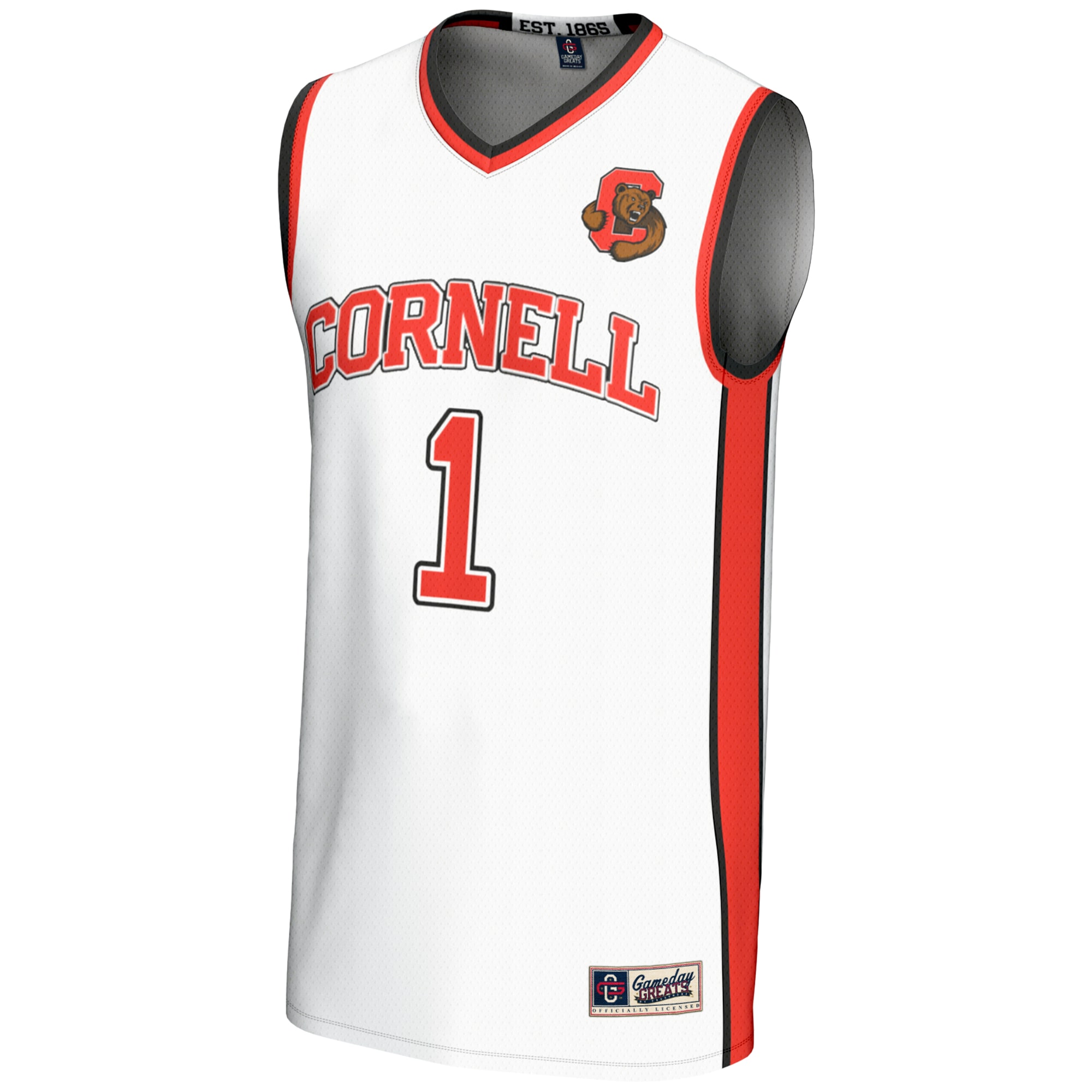 [NJP] Cornell Big Red GameDay Greats Unisex Lightweight Basketball Jersey - White