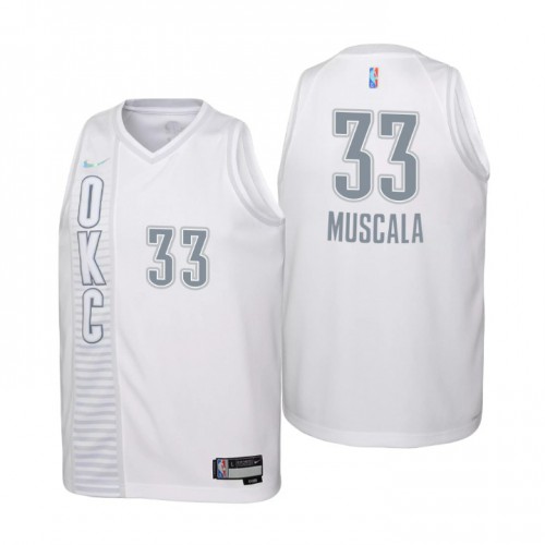 Oklahoma City Oklahoma City Thunder #33 Mike Muscala Youth Nike White 2021/22 Swingman Jersey ¨C City Edition Youth