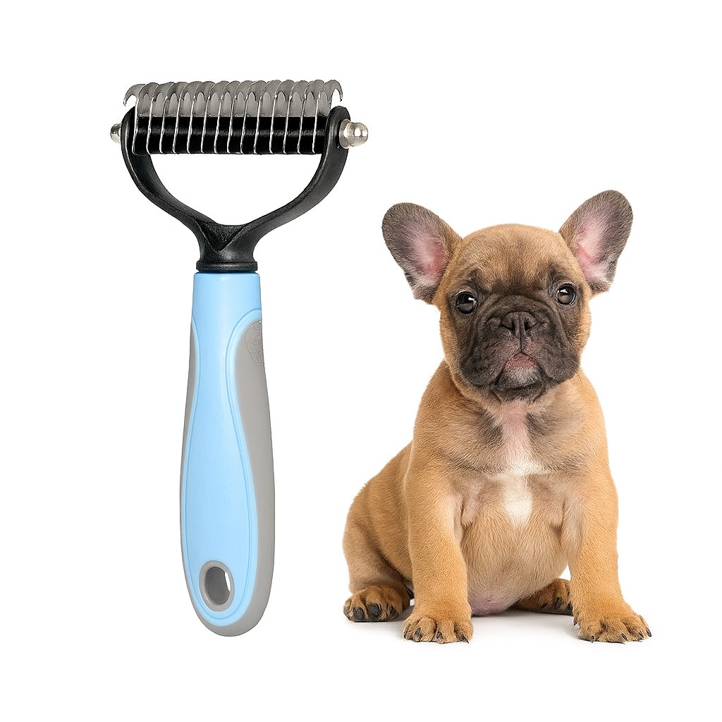 Fashion-Forward Combix Frenchie Grooming Brush – Stainless Steel Doub...