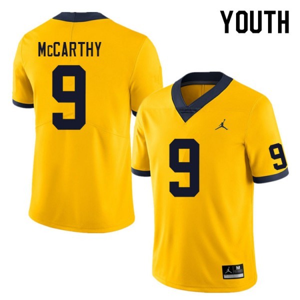 Youth(kids) Ncaa Team #9 Yellow Youth Official Football Jersey