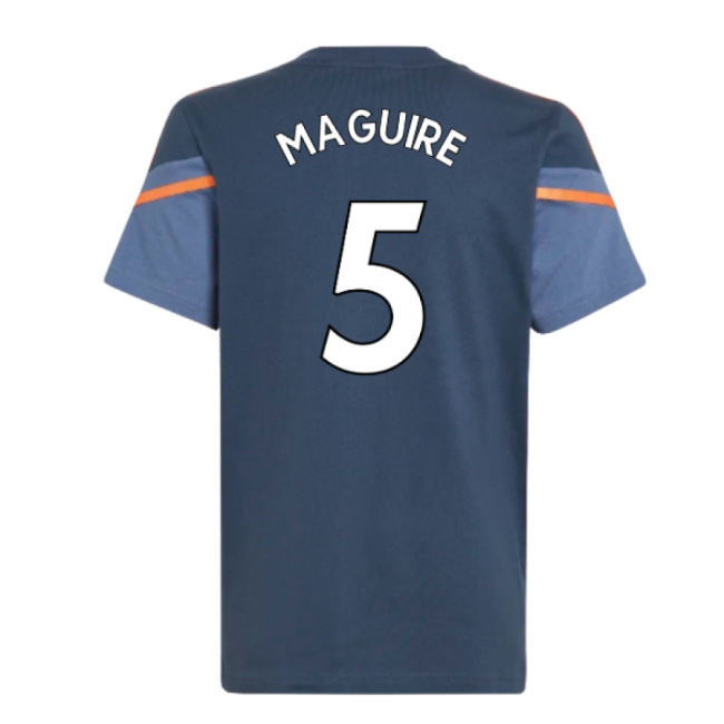 2022-2023 Man Utd Training Tee (Crew Navy) - Kids (Maguire 5)