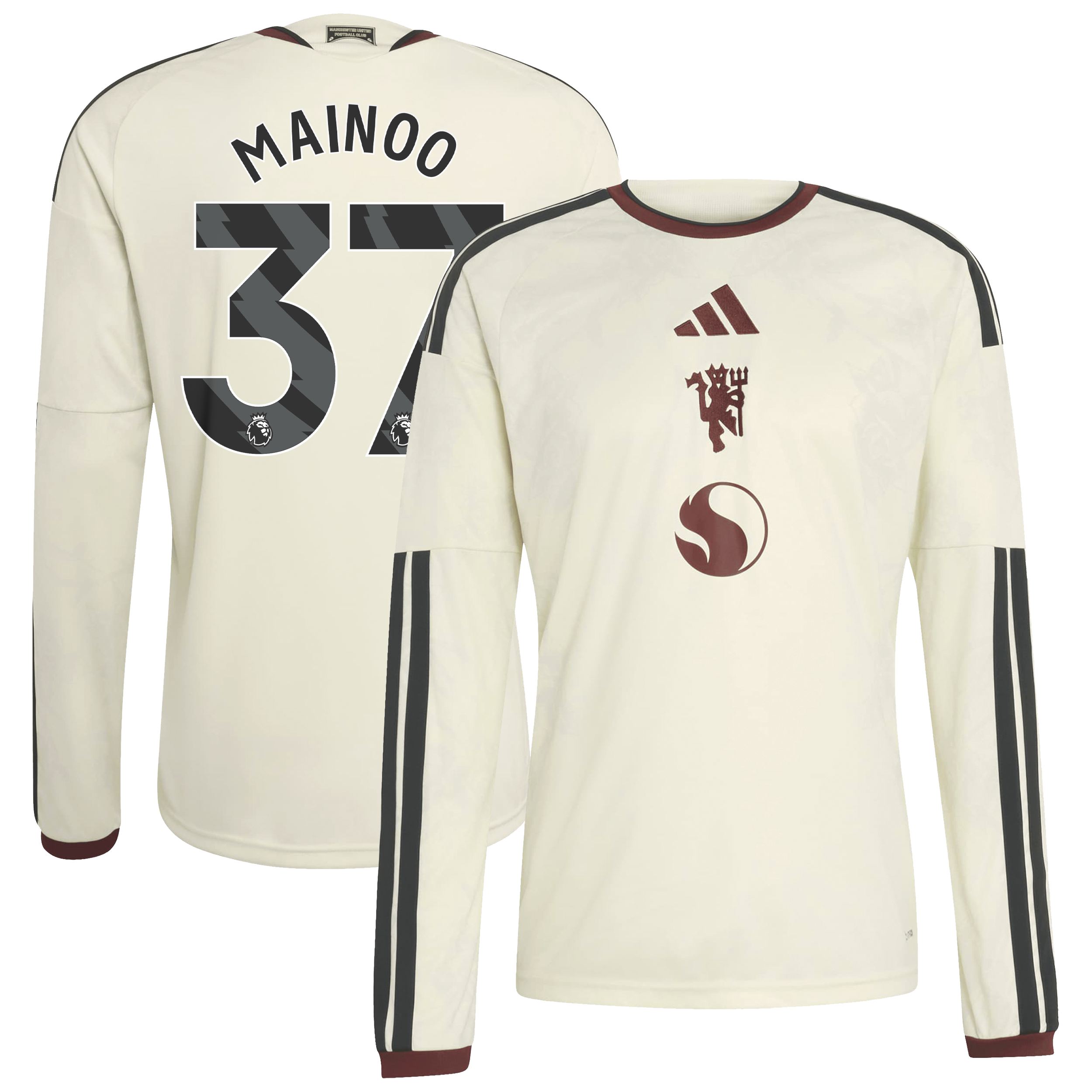 [SJH] Youth Kobbie Mainoo Manchester United 2026/27 Third Replica Long Sleeve Jersey - Cream