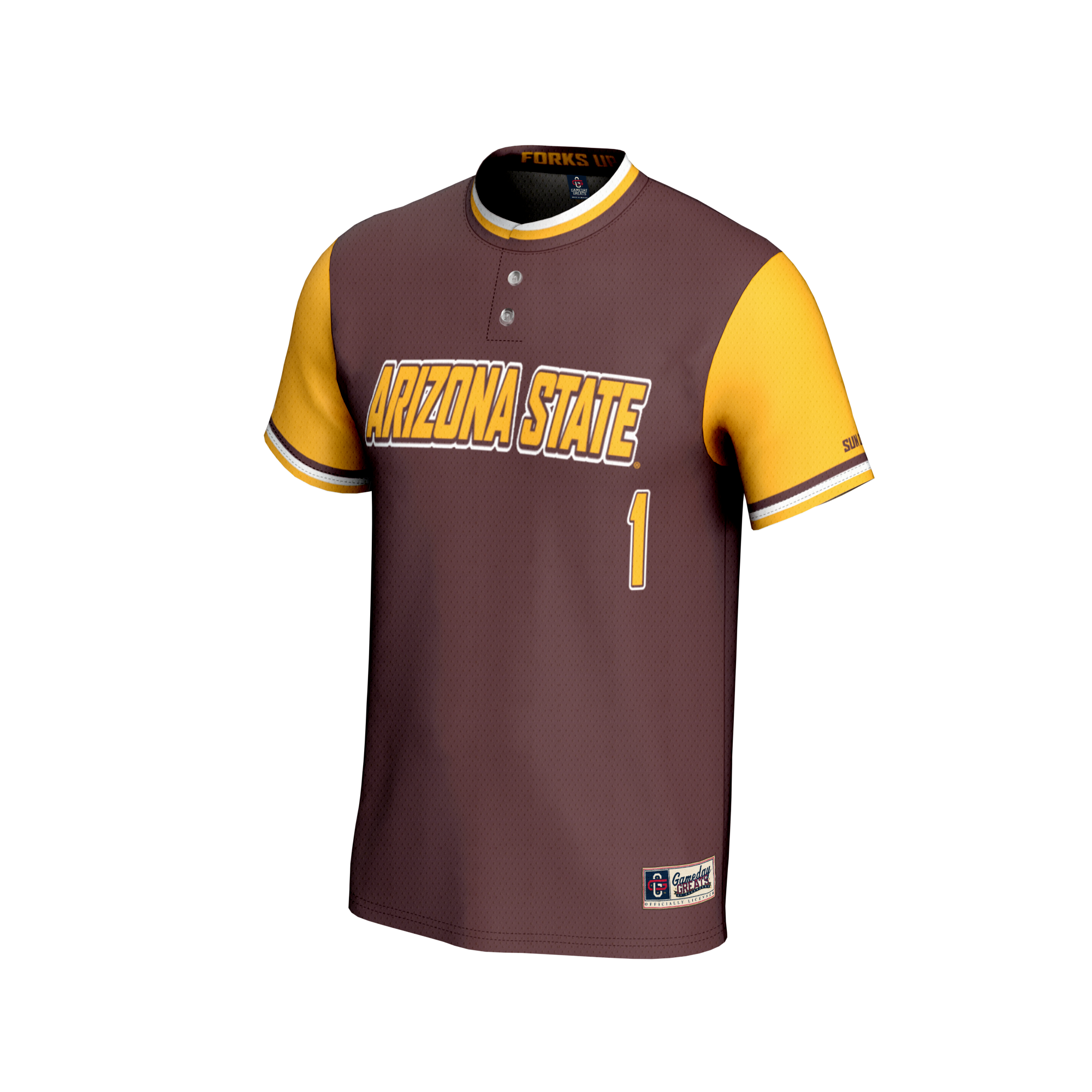 [NJP] Arizona State Sun Devils GameDay Greats Unisex Lightweight Collegiate Softball Fashion Jersey - Maroon
