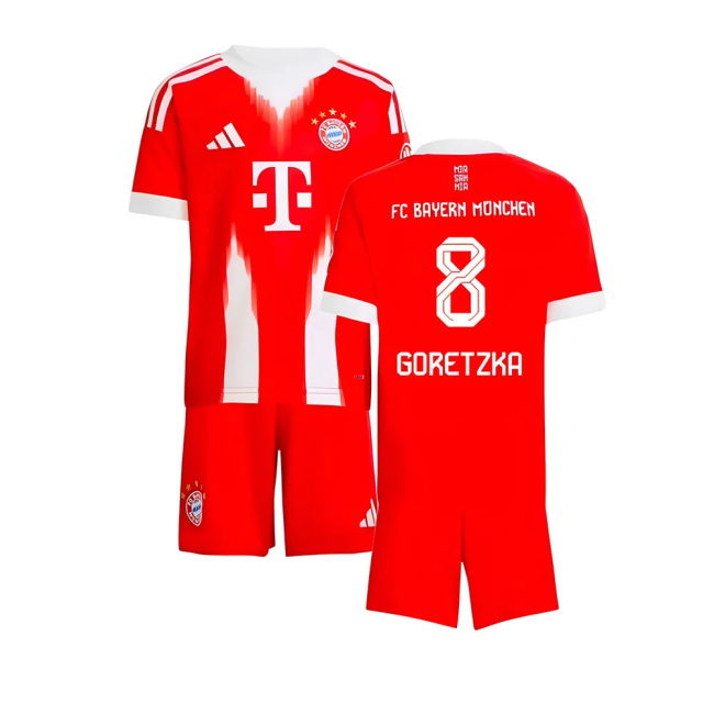 2025-2026 Bayern Munich Home Retro Kit (Goretzka 8) Reinforced Seams