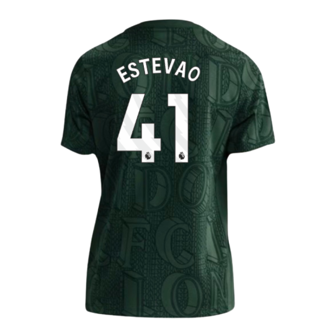 Die-hard Chelsea Chelsea Pre Match Shirt Green Kids Estevao #41 Ul...