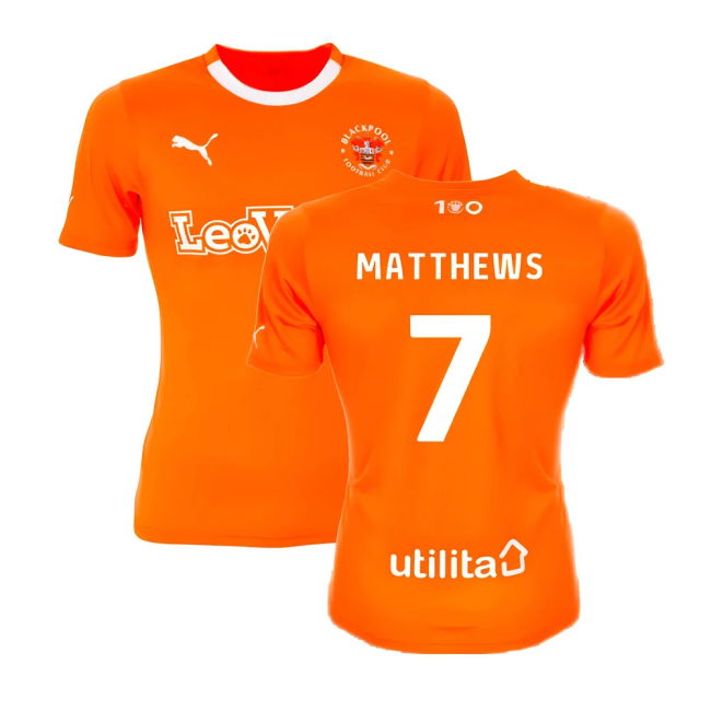 Classic 2023-2024 Blackpool Home Shirt (Matthews 7) for Match Support