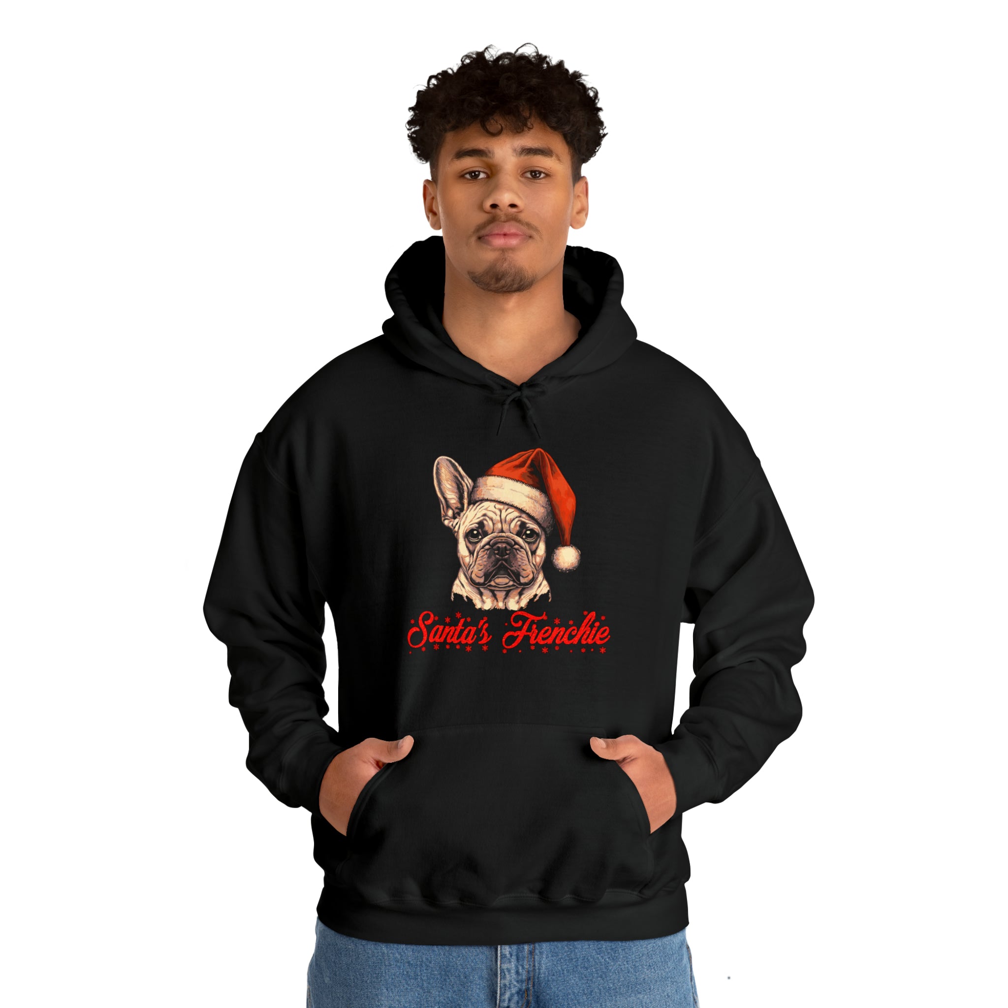 Premium Santa's Frenchie Unisex Hoodie for Pet Enthusiasts Stylish