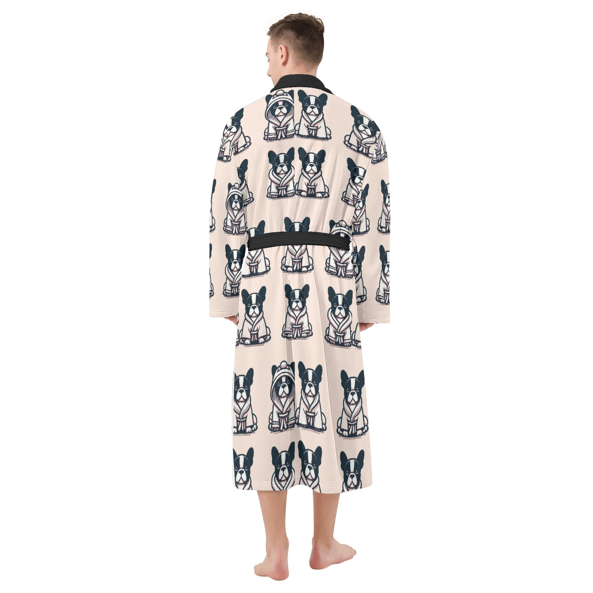 French Bulldog Lover Oliver Men Bathrobe Lovely Frenchie Themed Goods