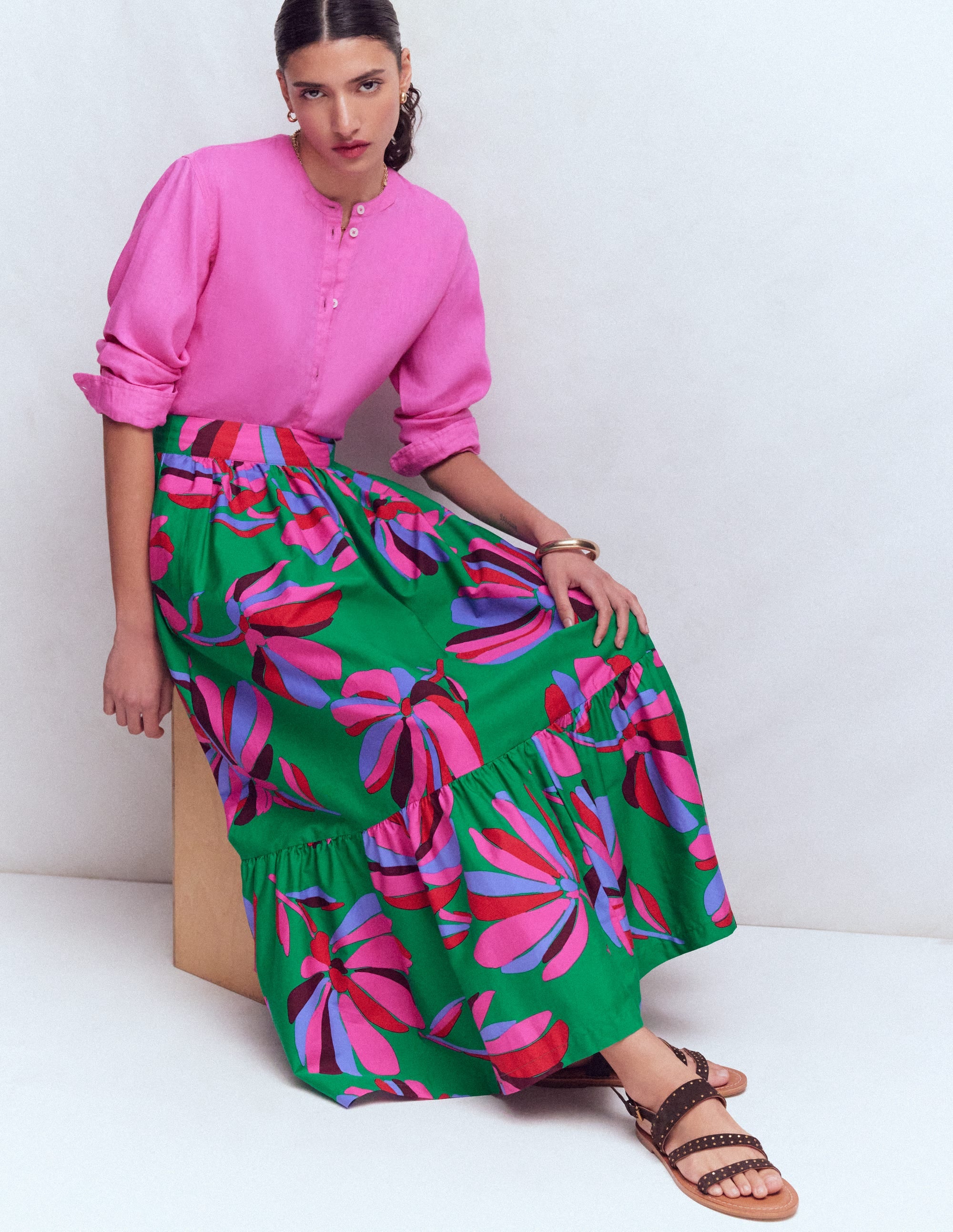 Abigail Poplin Maxi Skirt