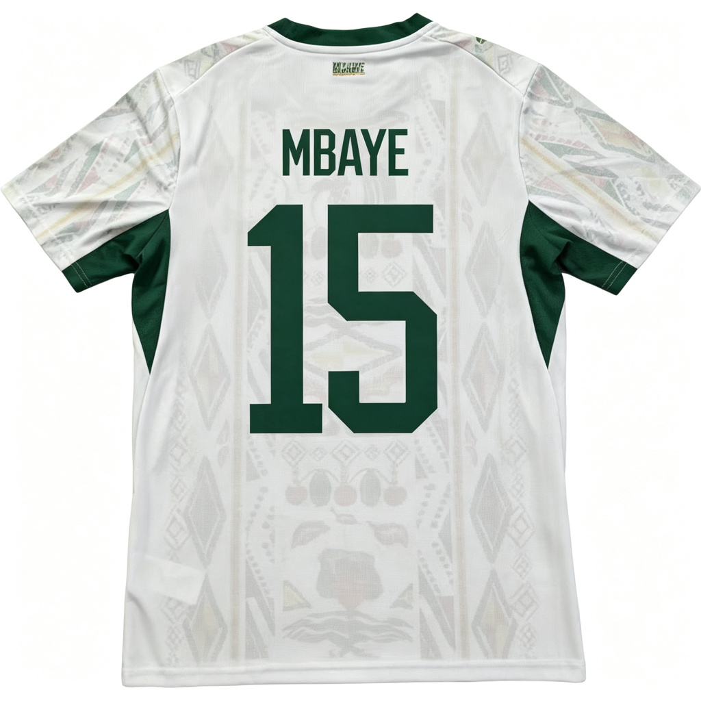 [HP] Senegal Away White Ibrahima Mbaye #15 Jersey 2026 World Cup