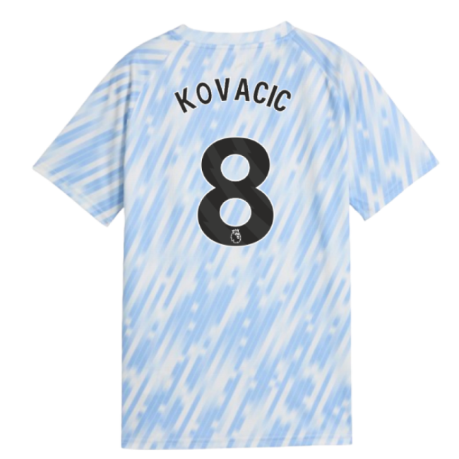 2025-2026 Man City Warm Up Jersey (Silver Sky) - Kids (Kovacic 8) (...