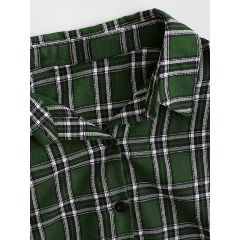 Plaid Boyfriend Button Down Shirt QV1842