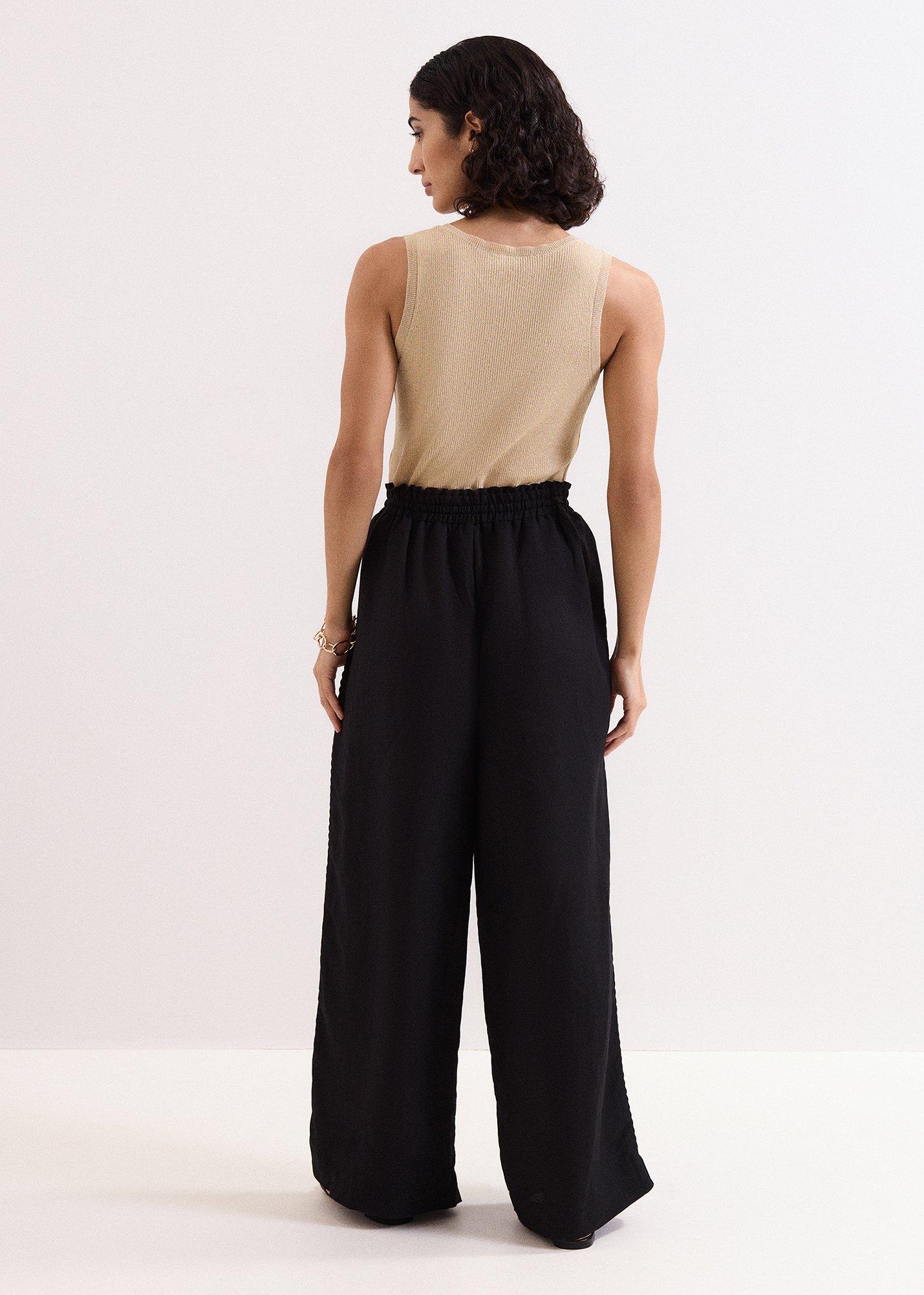Petite Rowan Linen Blend Pull On Trouser