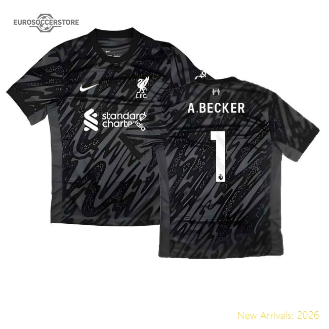 2024-2025 Liverpool Football Club Home Goalkeeper Top (Black) (A.Becker