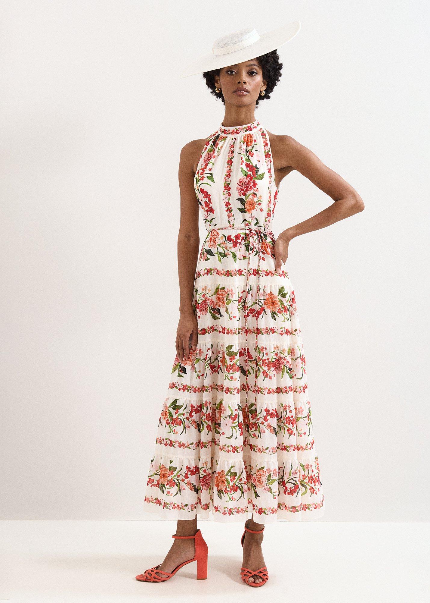 Petite Nita Cream Floral Maxi Dress