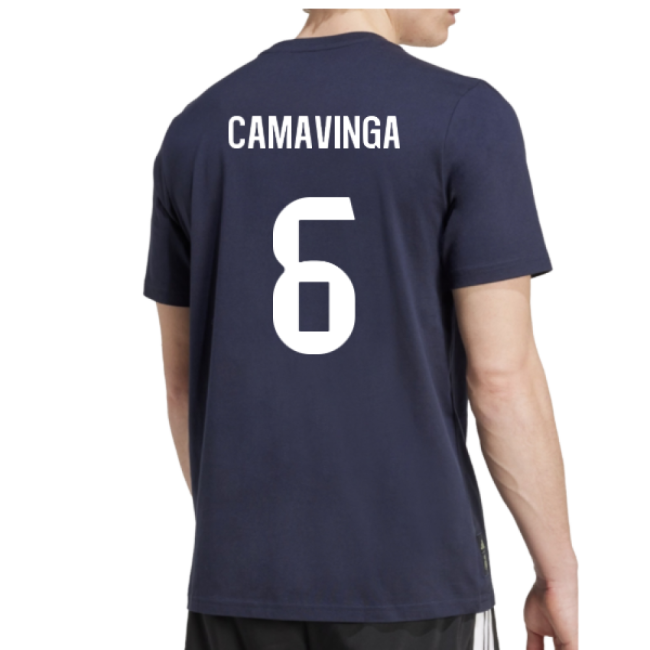 Genuine 2025-2026 Real Madrid Seasonal Graphic Tee (Legend Ink) (Camavinga