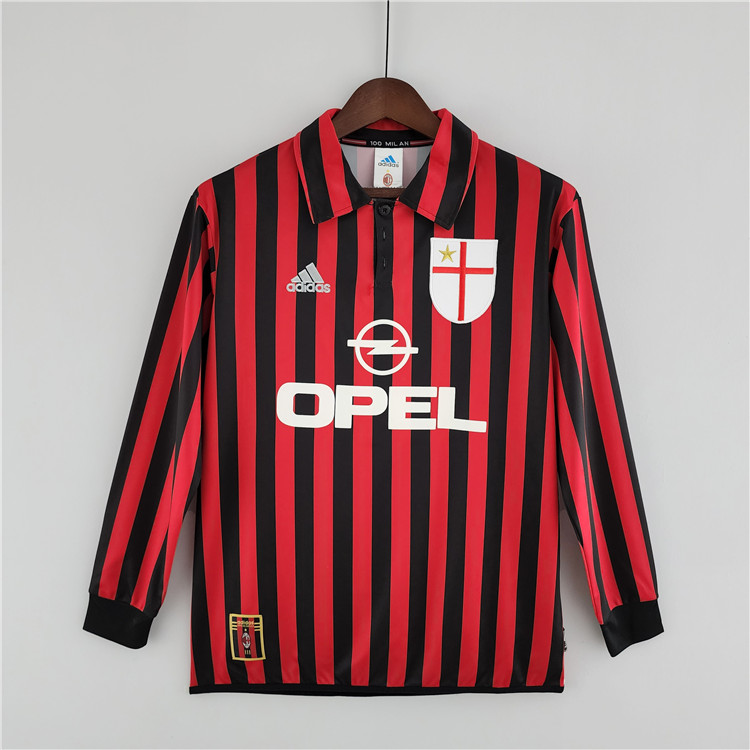 High Performance AC Milan 9900 Retro Home Long Sleeve Shirt
