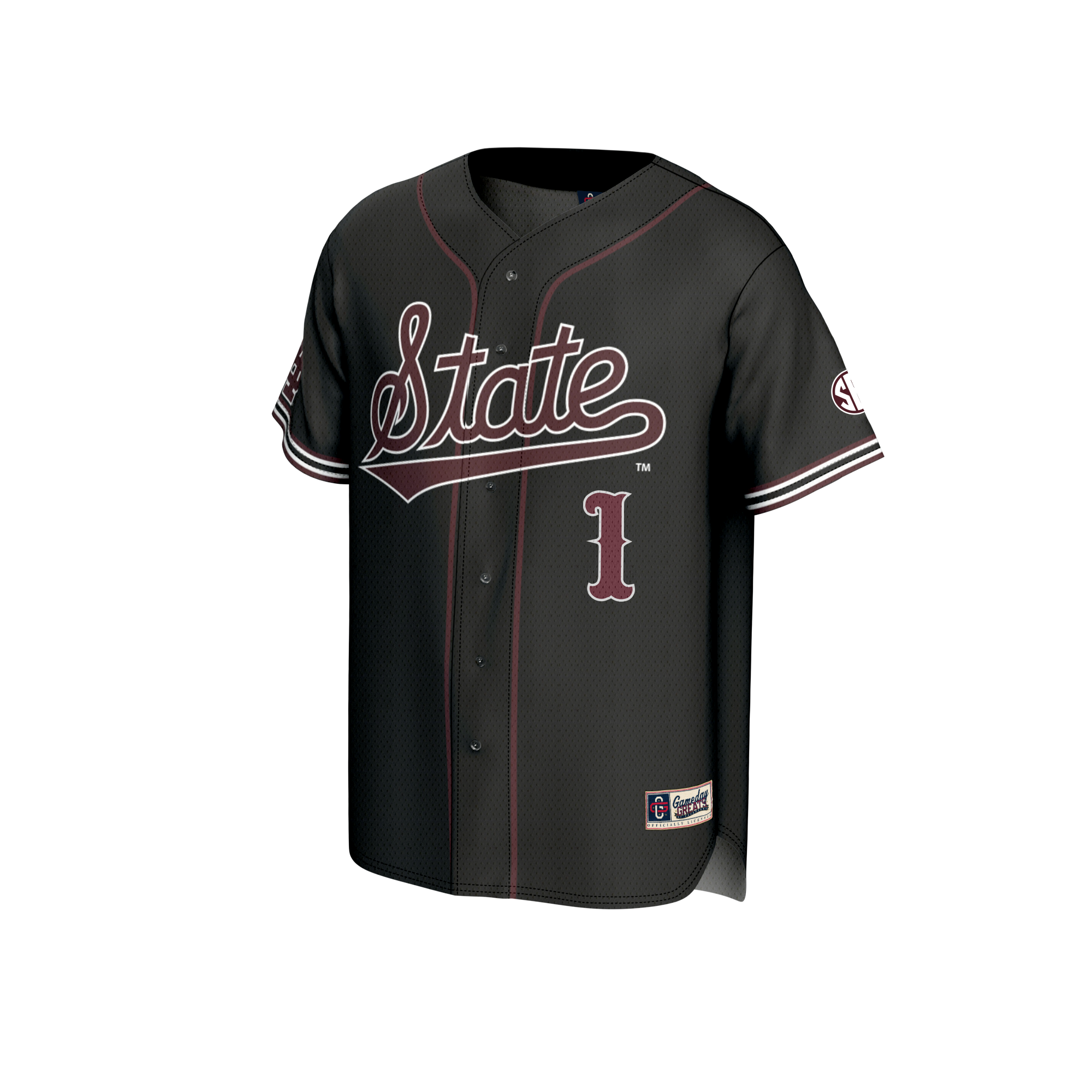 [DDG] Mississippi State Bulldogs GameDay Greats Youth Lightweight Collegiate Baseball Fashion Jersey - Black