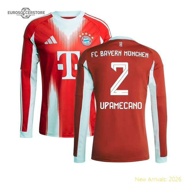 2025-2026 Bayern Munchen Long Sleeve Home Jersey Football Jersey