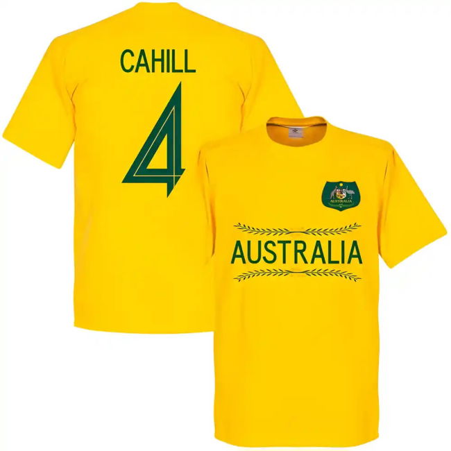Replica Australia Cahill 4 Team T-Shirt - Yellow Team Authentic