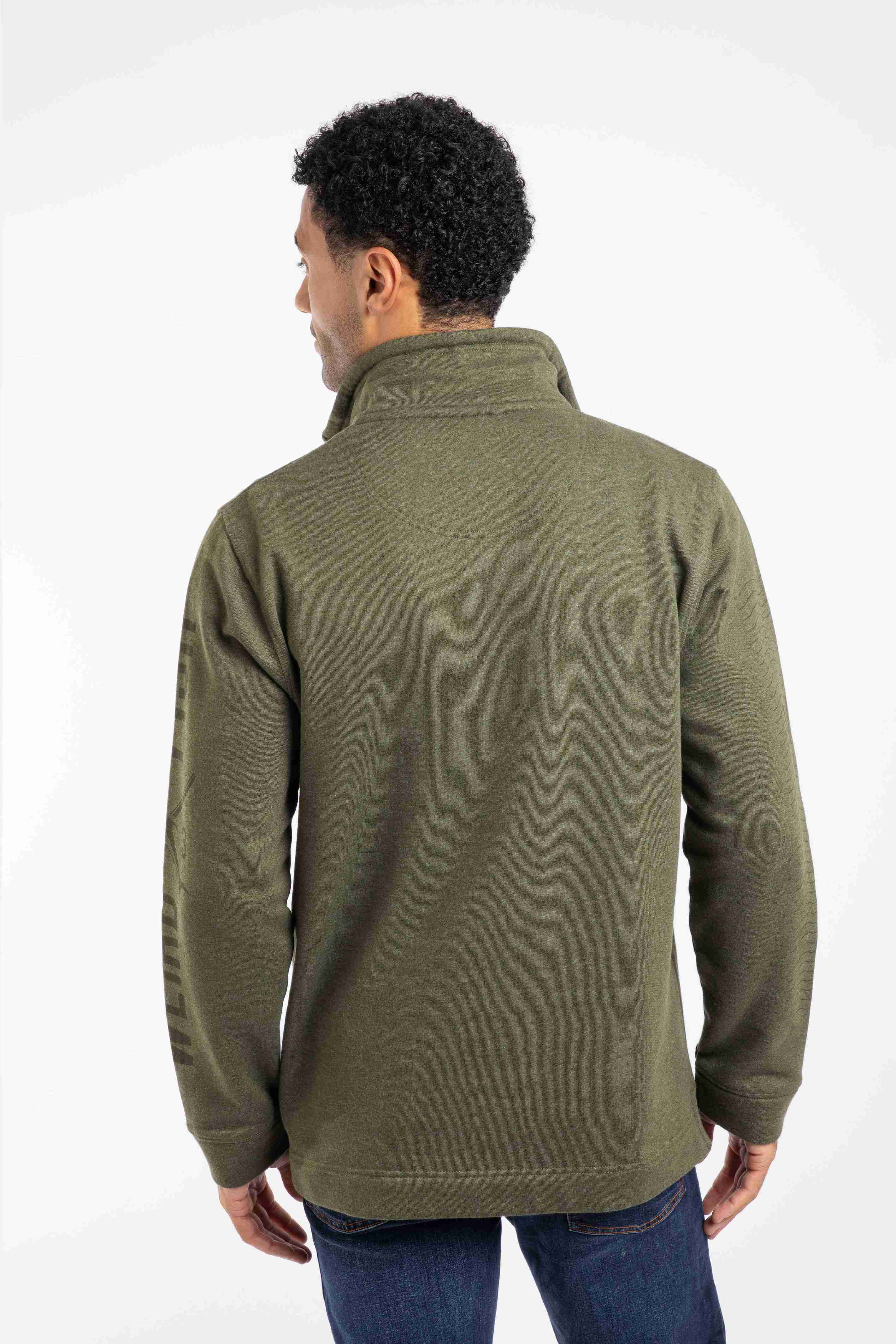 Oakville Graphic 1/4 Zip Sweatshirt Deep Lichen Green