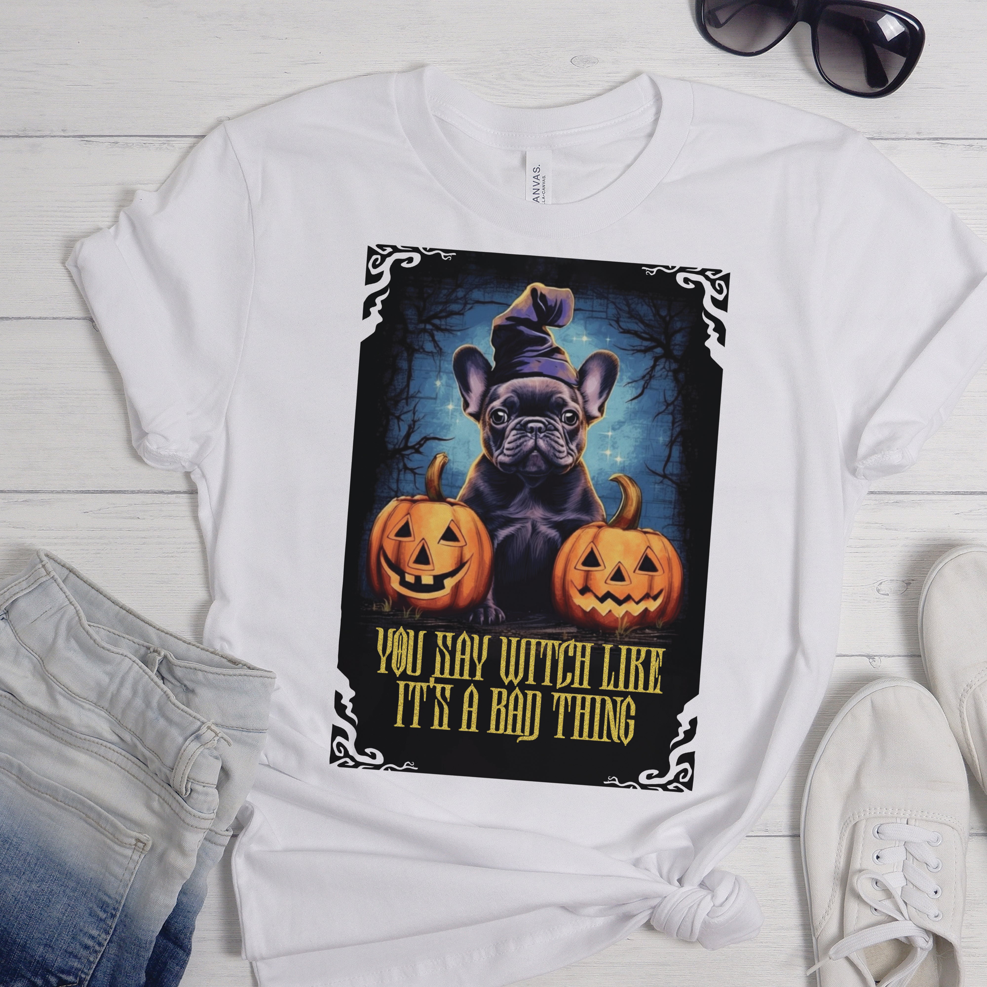 In Halloween - Bulldog Inspired Unisex T-shirt Pet Owner Apparel