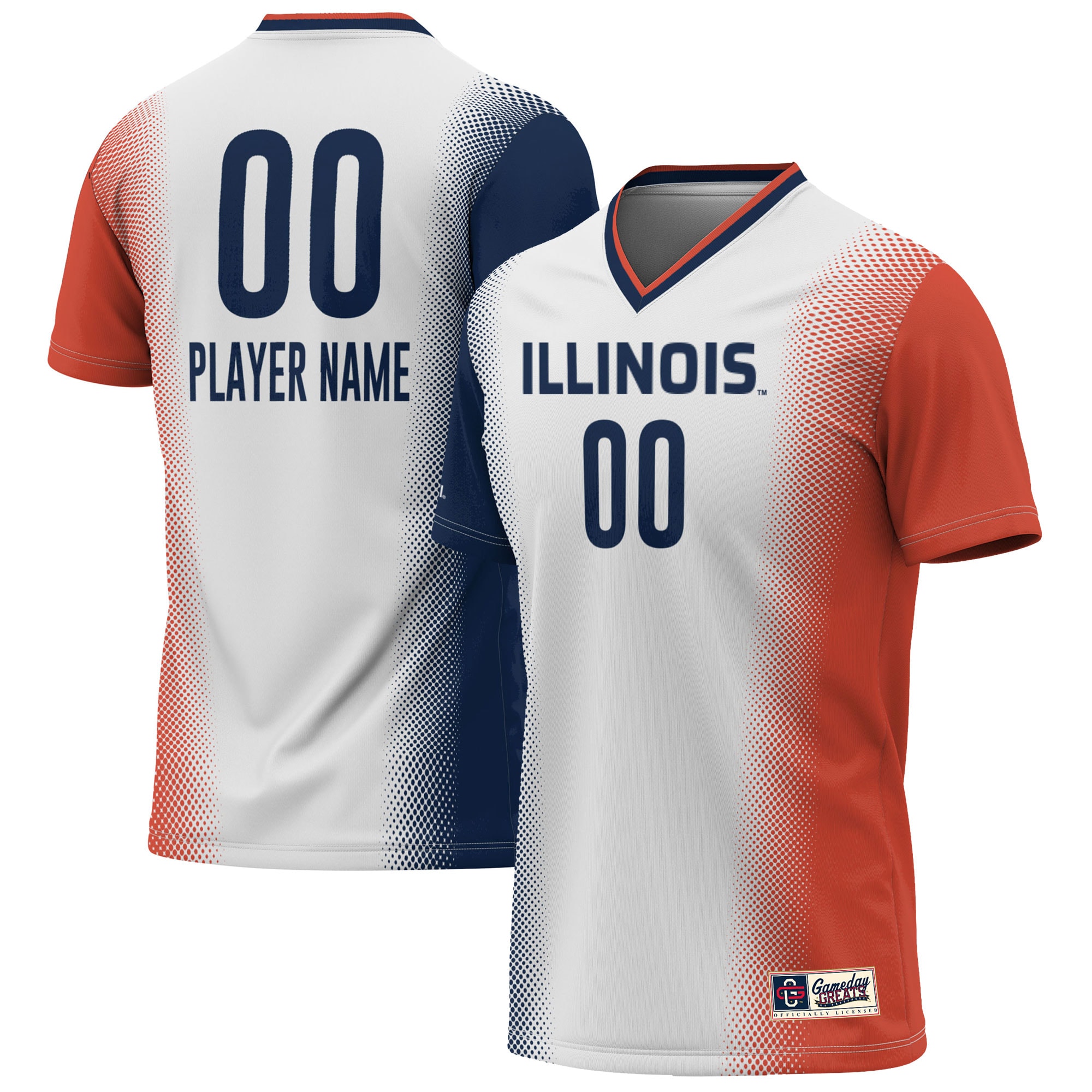 [LK] Illinois Fighting Illini GameDay Greats Youth Lightweight Pick-A-Player NIL Women's Soccer Jersey - White
