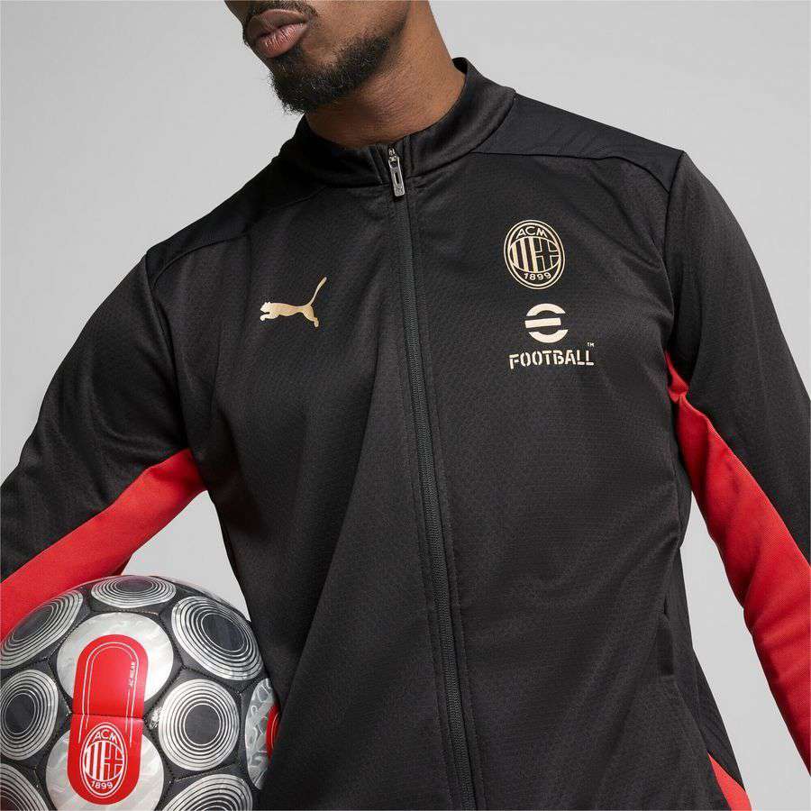 Milan Training Jacket - PUMA Black/For All Time Red